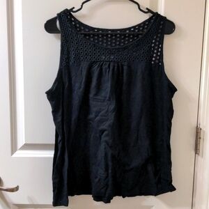 Old Navy Sleeveless Women's Blouse Size Large Black Relaxed Fit